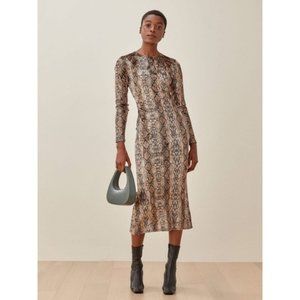 Reformation Davey Snake Print Dress in Animalia ( Size Medium )